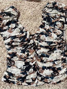 Abercrombie & Fitch Black Floral Print Bustier Top